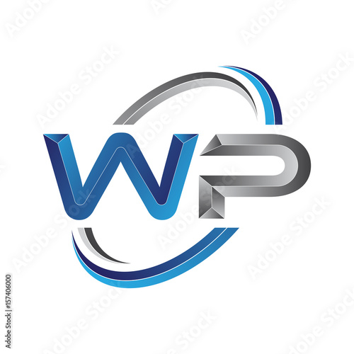 Simple initial letter logo modern swoosh WP