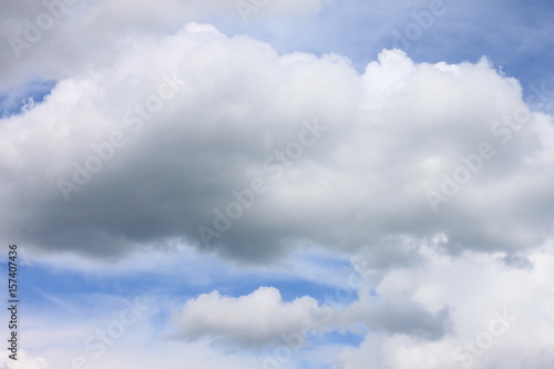 blue sky with white clouds closeup