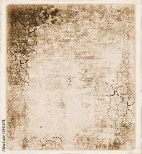 Vintage wall detail in retro style for texture or background. Sepia tones.