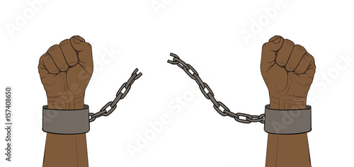 Hands with broken chain