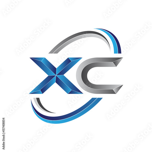 Simple initial letter logo modern swoosh XC