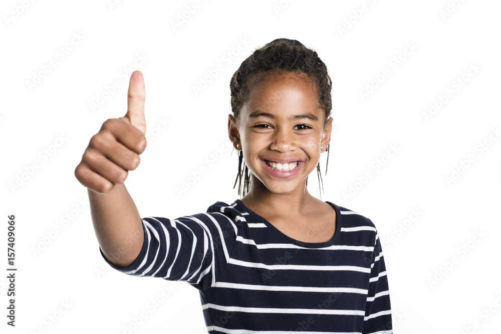 Adorable african little girl on studio white background Adorable african little girl on studio white background