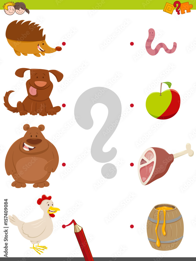 match animals and food game