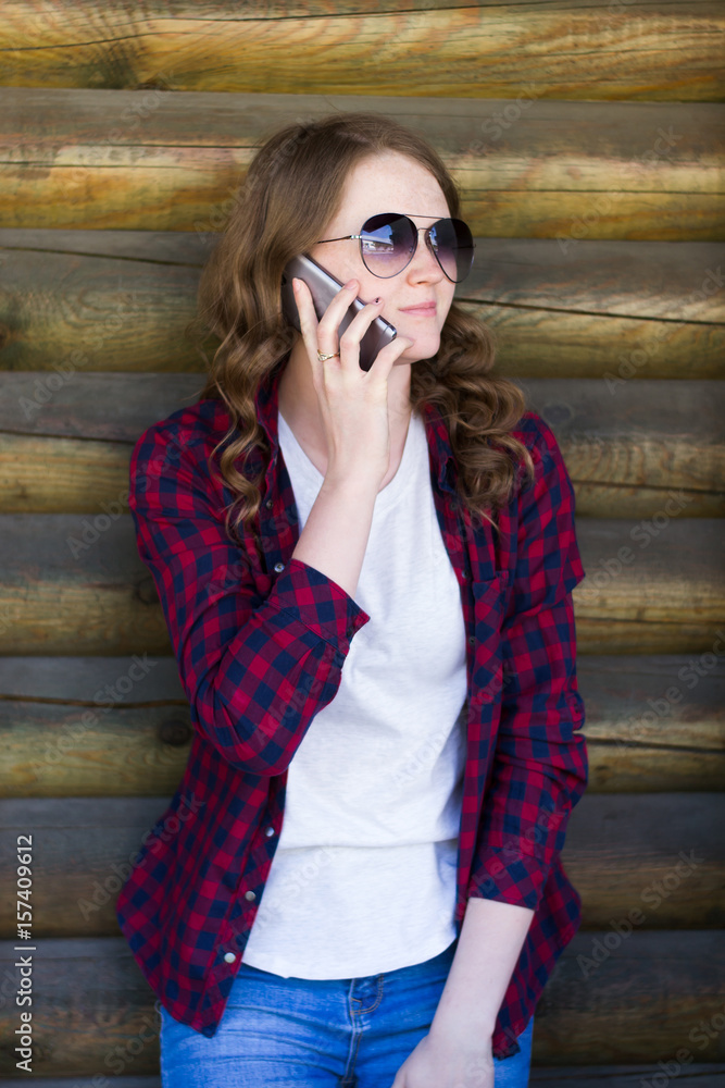 Fototapeta premium Girl with phone