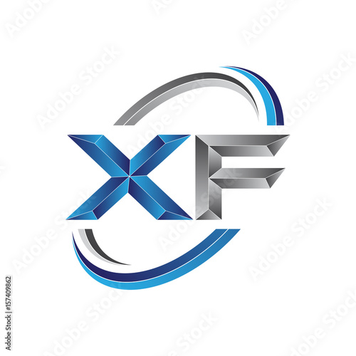 Simple initial letter logo modern swoosh XF