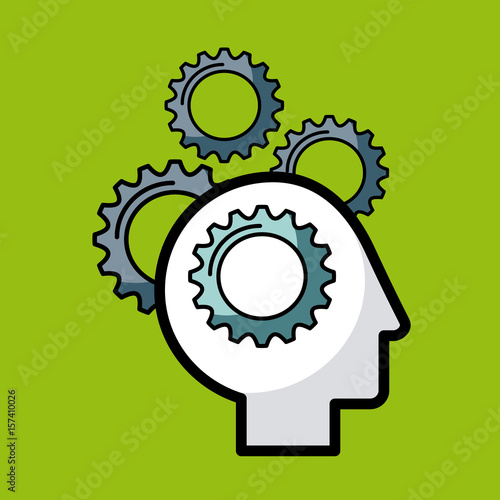 heads sprockets human illustration icon vector design graphic colorful