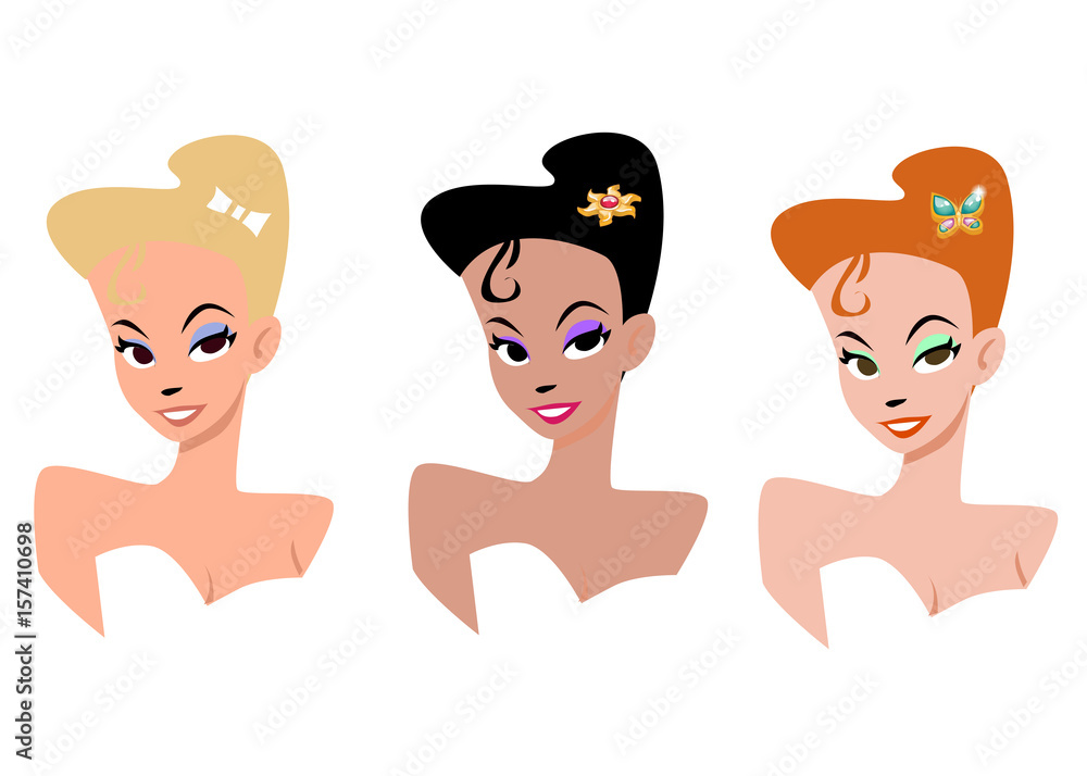 Portrait of a cartoon girls