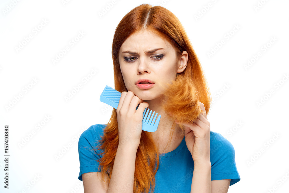 blue comb, woman, emotions blue comb, woman, emotions