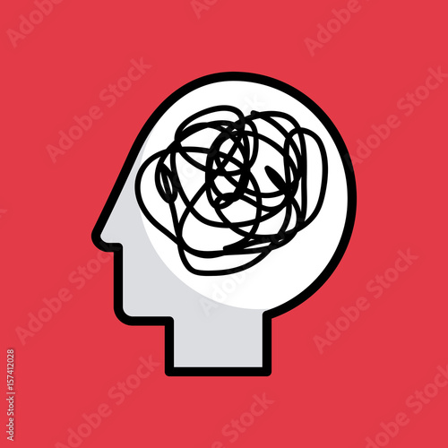 knot head silhouette mind concept image vector illustration design 