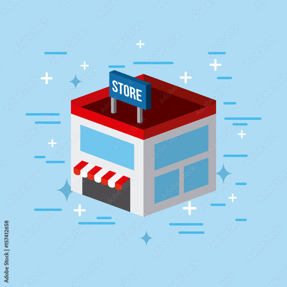 shop center image flat vector icon illustration design graphic