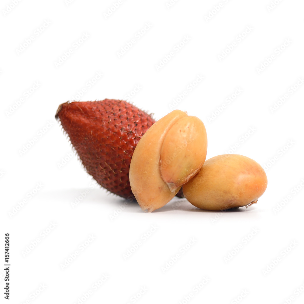 Tropical fruit : Salak snake fruit isolated on white background Tropical fruit : Salak snake fruit isolated on white background