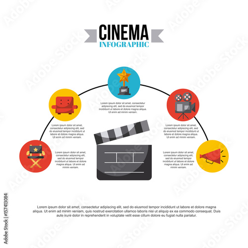 inphografic cinema and movies art icon vector illustration design graphic