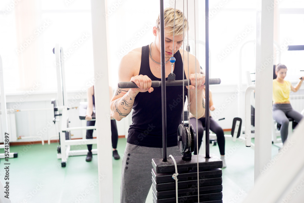Man workout at gym Man workout at gym