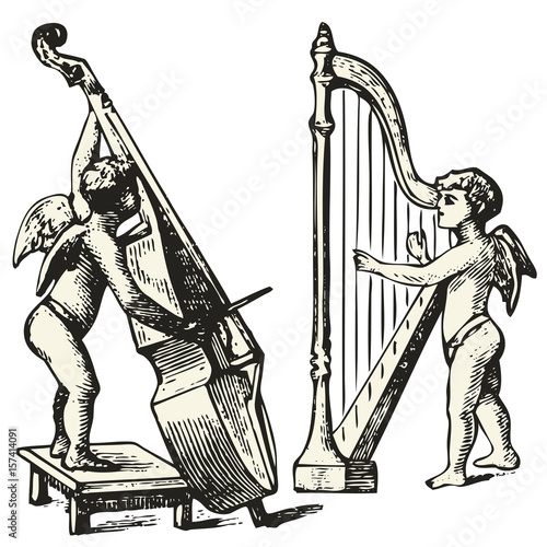 Two musicians angels 