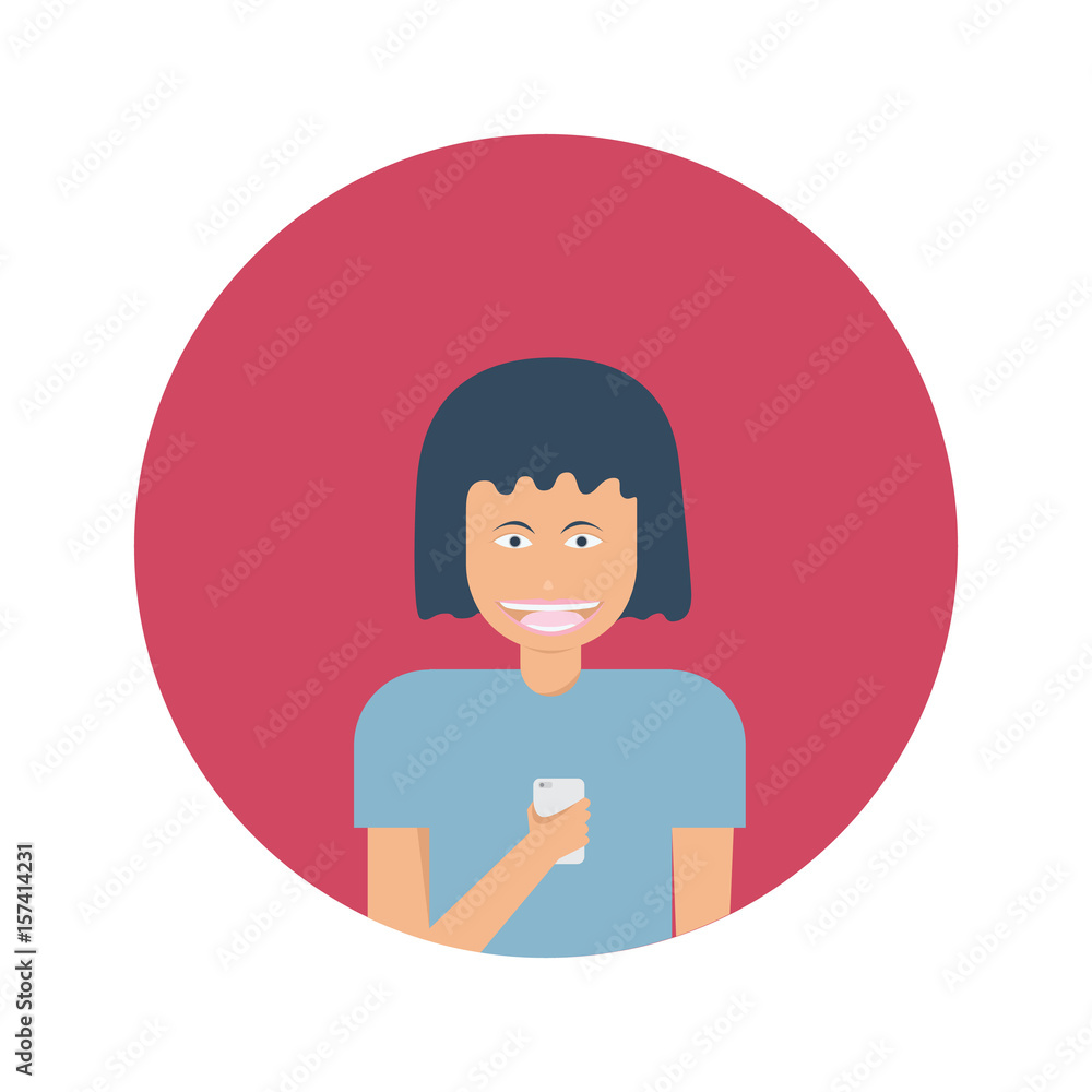 girl with phone icon vector illustration girl with phone icon vector illustration