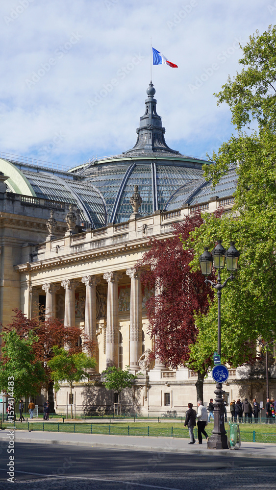 Naklejka premium Photo of famous Grande Palais on a spring morning, Paris, France