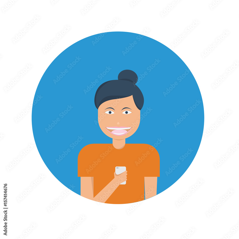 girl with phone icon vector illustration girl with phone icon vector illustration