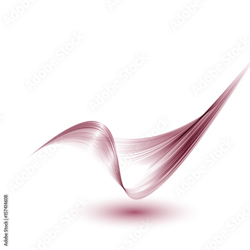 Curved red abstract wave smoke on a gray background Vector EPS10
