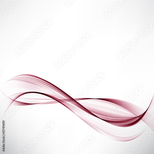 Abstract background with transparent red lines in the waveform of smoke.Vector illustration.