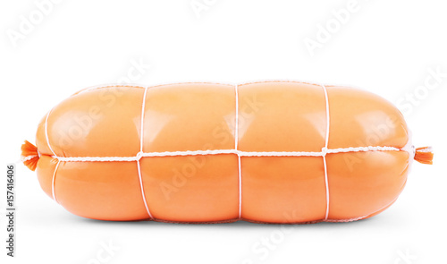 Blank salami and sausage packages isolated on white background