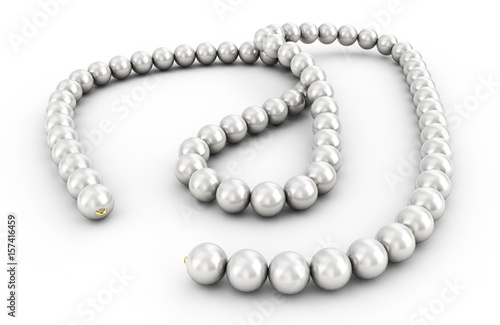 pearl necklace isolated, 3d rendering