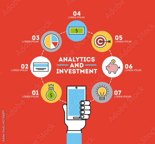 icons set analytic and investments icon vector illustration design graphic