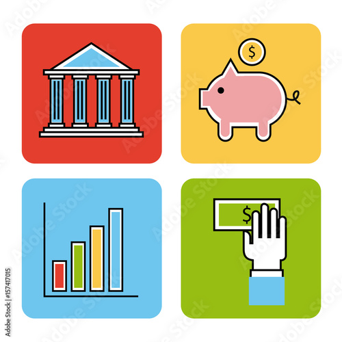 icons set analytic and investments icon vector illustration design graphic