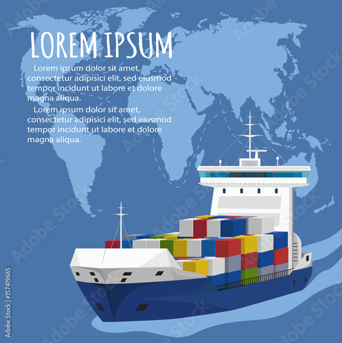 Commercial sea shipping banner template
