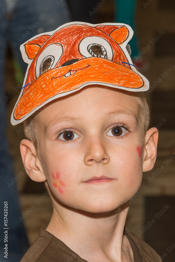 Naklejka premium Boy in squirrel costume