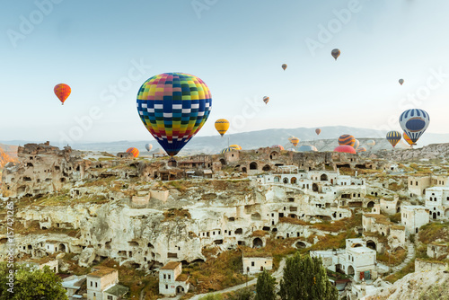 Colorful hot air balloons over Goreme Cappadocia