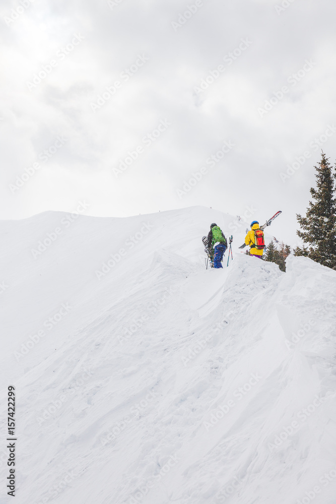 Hiking up the aspen highlands bowl