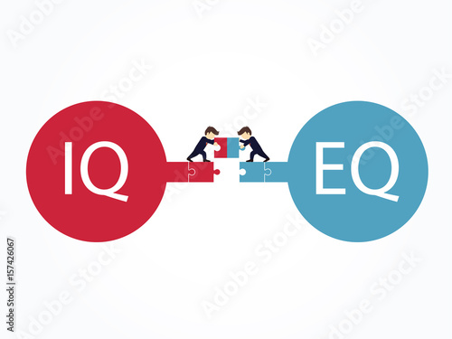 Bridge between rational and emotional mind. Vector illustration.