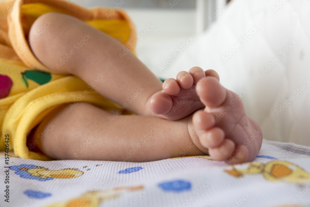 Close-up of a baby's feet while sleeping Close-up of a baby's feet while sleeping