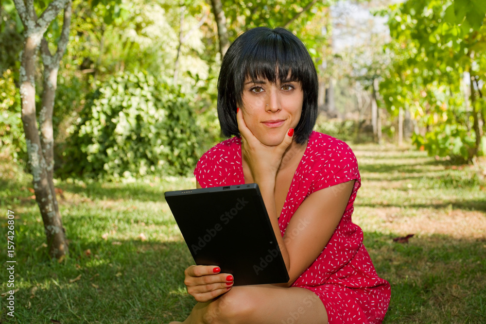 woman with tablet woman with tablet