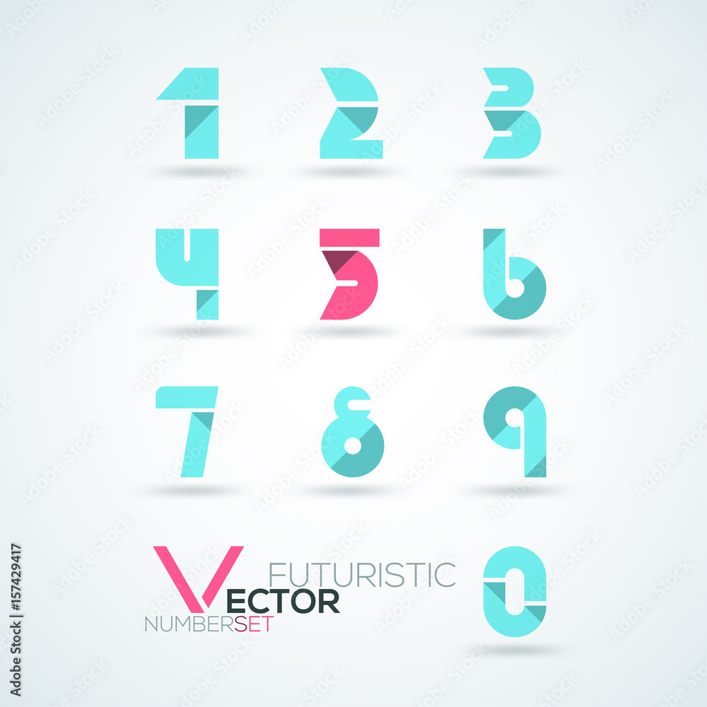 Spectral numbers abstract colorful futuristic shapes Spectral numbers abstract colorful futuristic shapes
