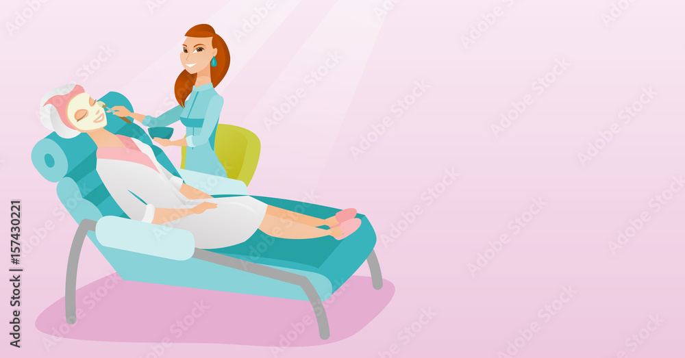 Woman in beauty salon during cosmetology procedure Woman in beauty salon during cosmetology procedure