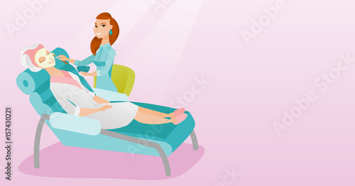 Woman in beauty salon during cosmetology procedure