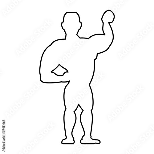 Bodybuilding man silhouette icon vector illustration graphic design