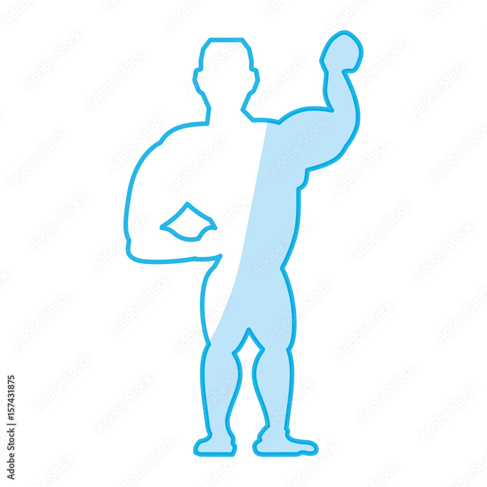 Bodybuilding man silhouette icon vector illustration graphic design Bodybuilding man silhouette icon vector illustration graphic design