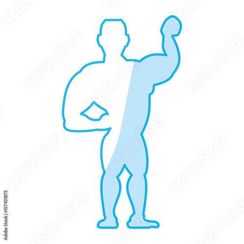 Bodybuilding man silhouette icon vector illustration graphic design