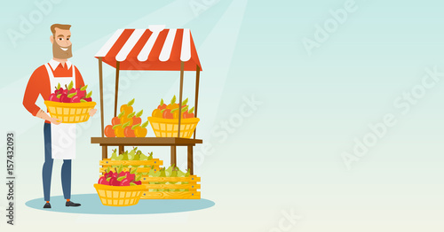 Street seller with fruits and vegetables.
