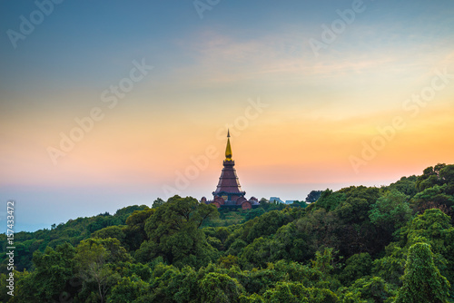 Pagoda on Inthanon mountain at golden hour (Chiang Mai, Thailand)