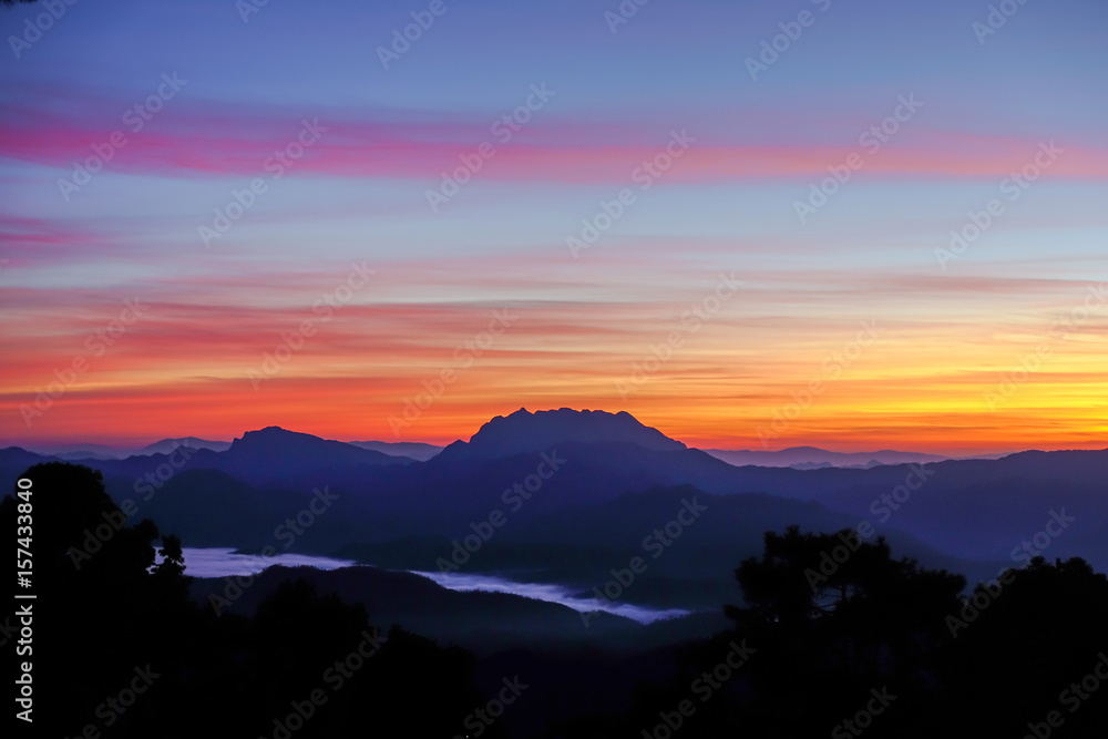 Doi Luang Chiang Dao with Twilight sky (taken at Huai Nam Dang National Park, Chiang Mai, Thailand)