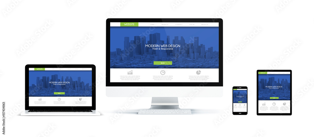 realistic devices isolated with modern web design realistic devices isolated with modern web design