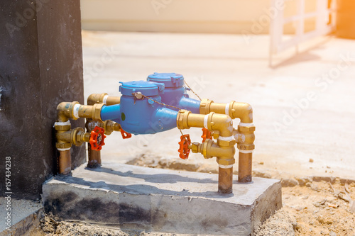 Water meter for measuring the water consumption of each house.