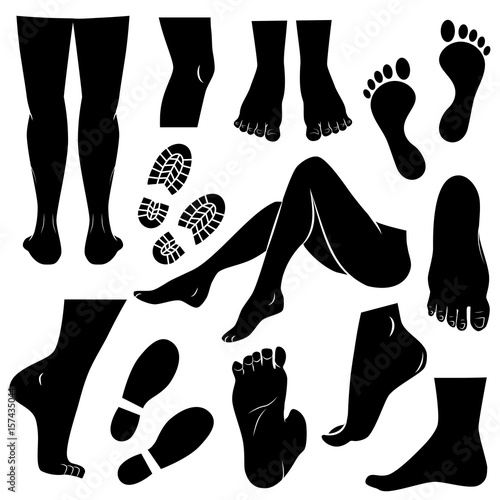 Human leg icon set. Vector art.