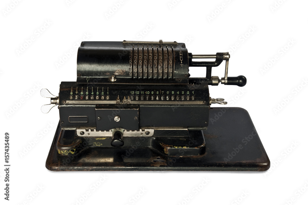 calculating machine isolated on white background calculating machine isolated on white background