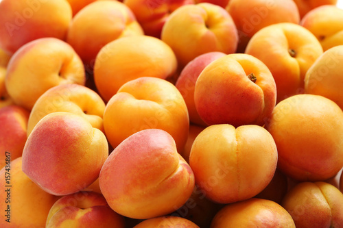 Print op canvas Ripe apricots fruit background