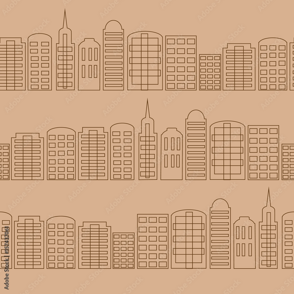 Seamless pattern of the city.