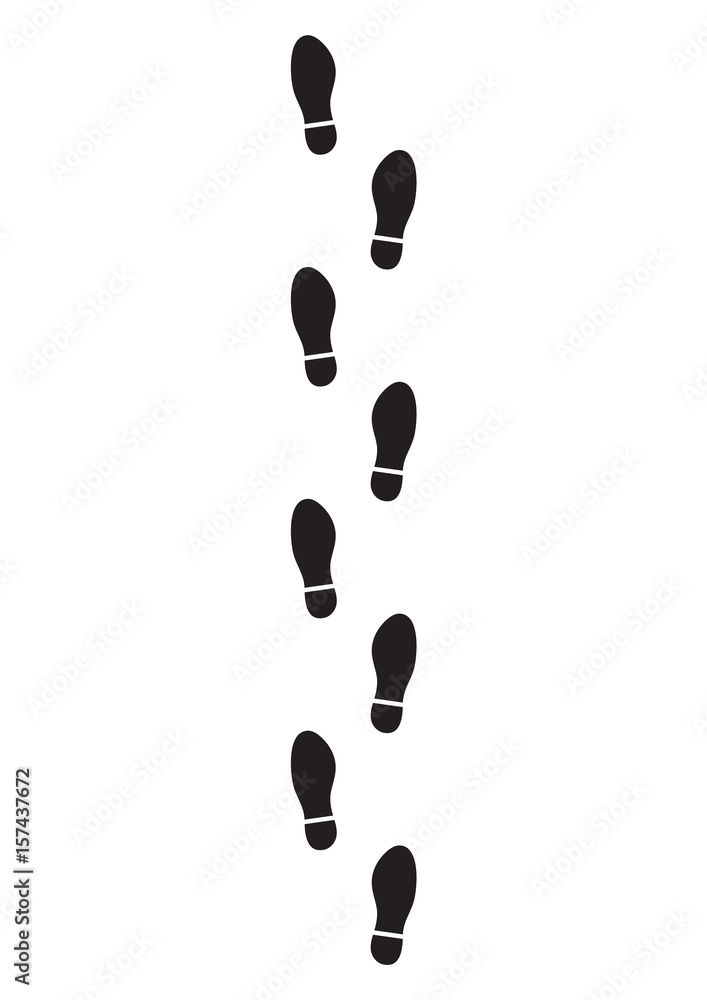 Man footsteps isolated on white background Man footsteps isolated on white background